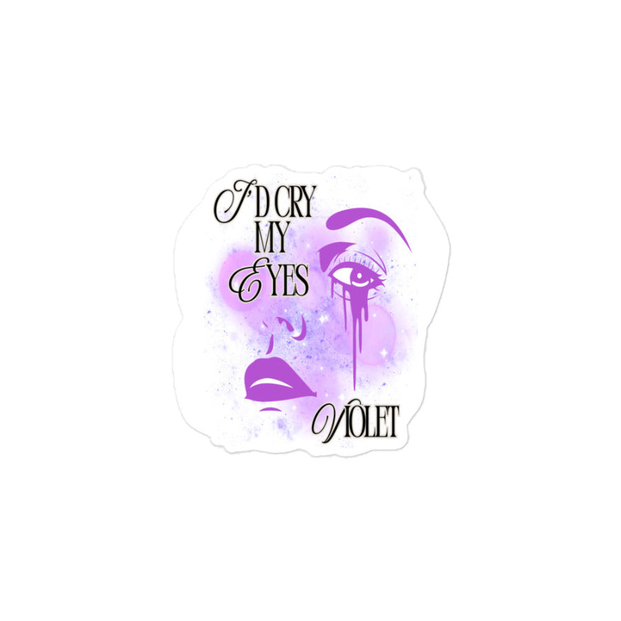 ‘I’d Cry My Eyes Violet’ 3 inch durable vinyl sticker featuring dripping violet eye and purple sparkle design, Swiftie-inspired lyric aesthetic for laptops, notebooks, or water bottles. the fate of ophelia elizabeth taylor the life of a showgirl merch accessories taylor swift gift