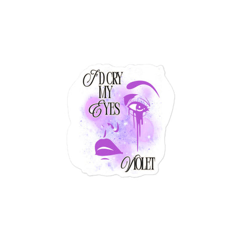 ‘I’d Cry My Eyes Violet’ 3 inch durable vinyl sticker featuring dripping violet eye and purple sparkle design, Swiftie-inspired lyric aesthetic for laptops, notebooks, or water bottles. the fate of ophelia elizabeth taylor the life of a showgirl merch accessories taylor swift gift