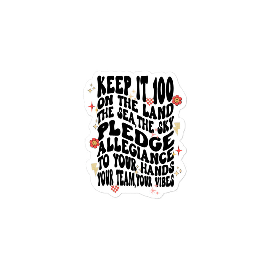 ‘Keep It 100 on the Land the Sea the Sky’ 3 inch durable vinyl sticker, Swiftie-inspired lyric design with coastal aesthetic, perfect for laptops or water bottles. the eras tour documentary listening party movie taylor swift gift keep it 100 the fate of ophelia tayvis taylor travis