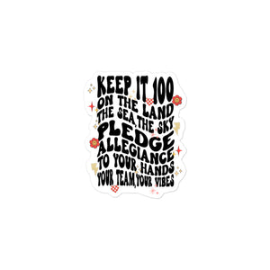 ‘Keep It 100 on the Land the Sea the Sky’ 3 inch durable vinyl sticker, Swiftie-inspired lyric design with coastal aesthetic, perfect for laptops or water bottles. the eras tour documentary listening party movie taylor swift gift keep it 100 the fate of ophelia tayvis taylor travis