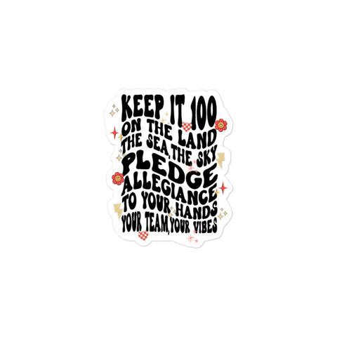 ‘Keep It 100 on the Land the Sea the Sky’ 3 inch durable vinyl sticker, Swiftie-inspired lyric design with coastal aesthetic, perfect for laptops or water bottles. the eras tour documentary listening party movie taylor swift gift keep it 100 the fate of ophelia tayvis taylor travis