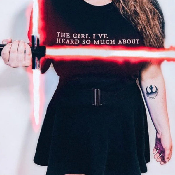Kylo’s Heard About You black graphic shirt inspired by Kylo Ren and Rey