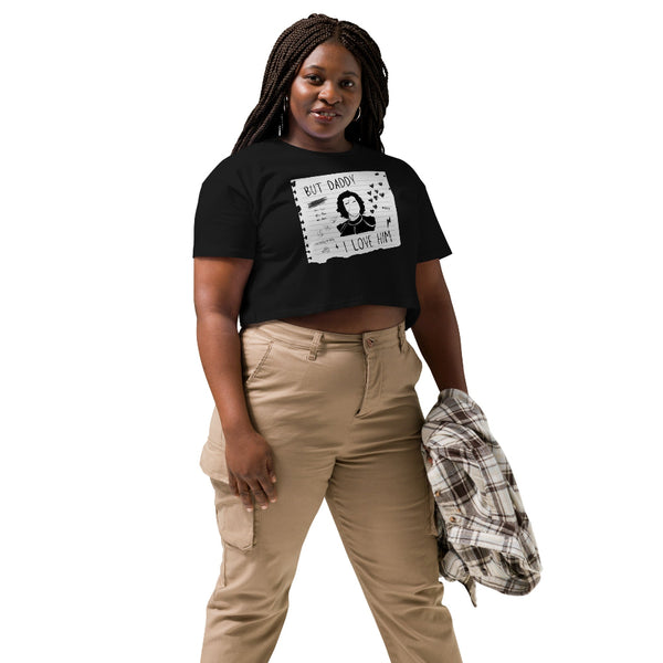 But Daddy I Love Him Kylo's Version women’s cropped t-shirt inspired by Kylo Ren, Ben Solo, blue butterflies, Galaxy's Edge, and Star Wars fandom fashion