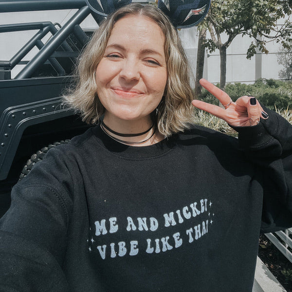 Disney Swiftie inspired Midnights sweatshirt with magical Mickey-themed design