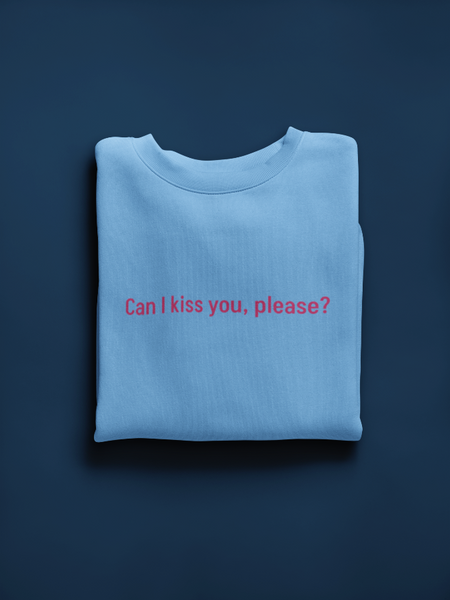 Unisex crewneck sweatshirt with a small romance book quote embroidered across the center chest.