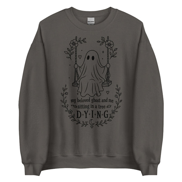 My Beloved Ghost and Me Halloween sweatshirt inspired by Taylor Swift How Did It End with a spooky ghost design for Swifties.