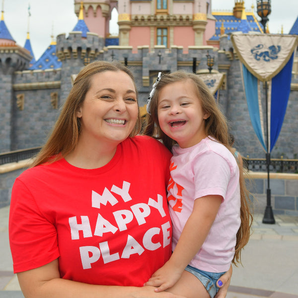 Disney inspired My Happy Place Mickey graphic t-shirt for Disneyland and Disney World fans
