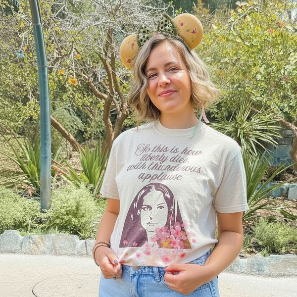 How Liberty Dies graphic t-shirt inspired by Padmé Amidala's iconic Star Wars quote