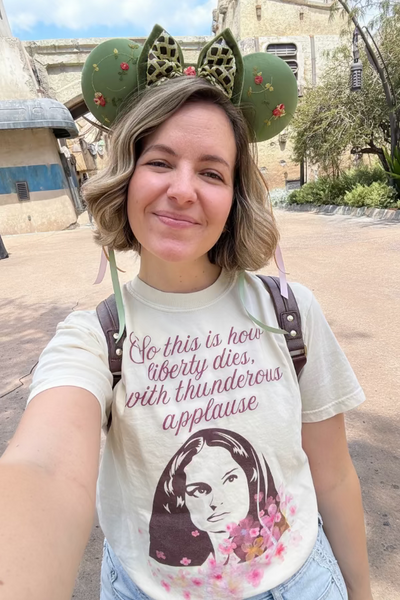 How Liberty Dies graphic t-shirt inspired by Padmé Amidala's iconic Star Wars quote