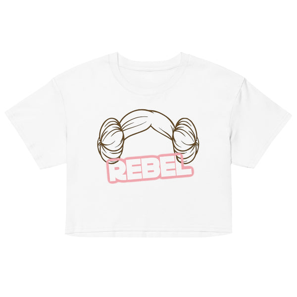 Rebel women’s cropped t-shirt inspired by Princess Leia, perfect for Disneyland, Galaxy's Edge, and Star Wars fandom outfits