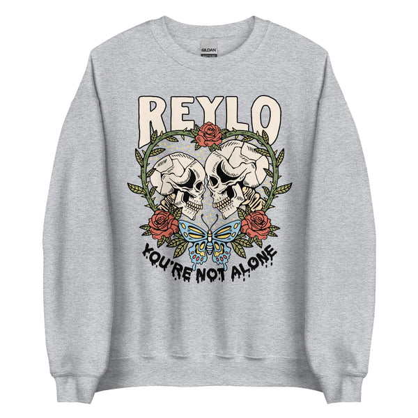 Reylo Sweatshirt halloween costume shirt top kylo ren rey blue butterfly you're not alone neither are you top