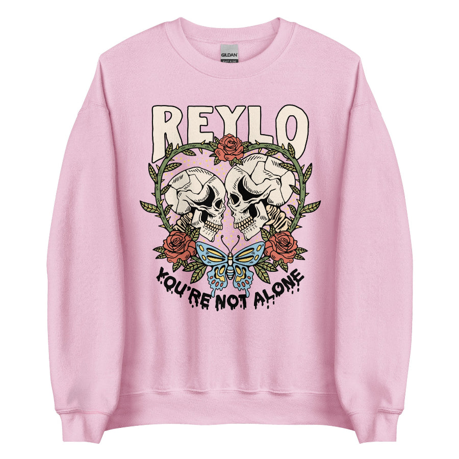 Reylo Sweatshirt halloween costume shirt top kylo ren rey blue butterfly you're not alone neither are you top pink