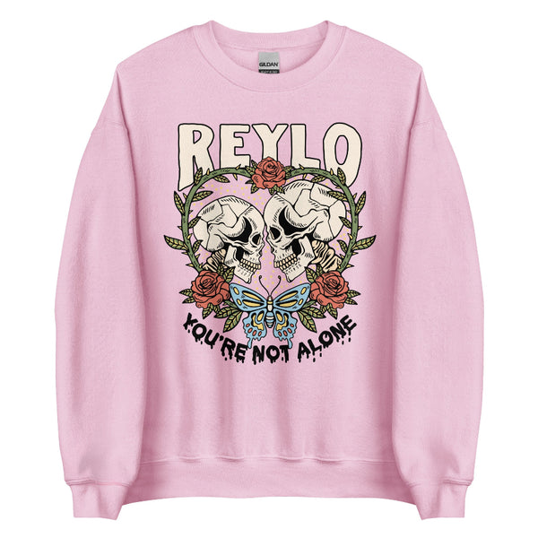 Reylo Sweatshirt halloween costume shirt top kylo ren rey blue butterfly you're not alone neither are you top pink