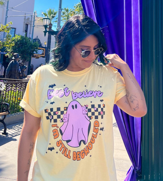 Still Beghouled Halloween shirt inspired by Bejeweled from the Midnights album, a spooky Swiftie graphic tee for Halloween parties, fall outfits and music fans.