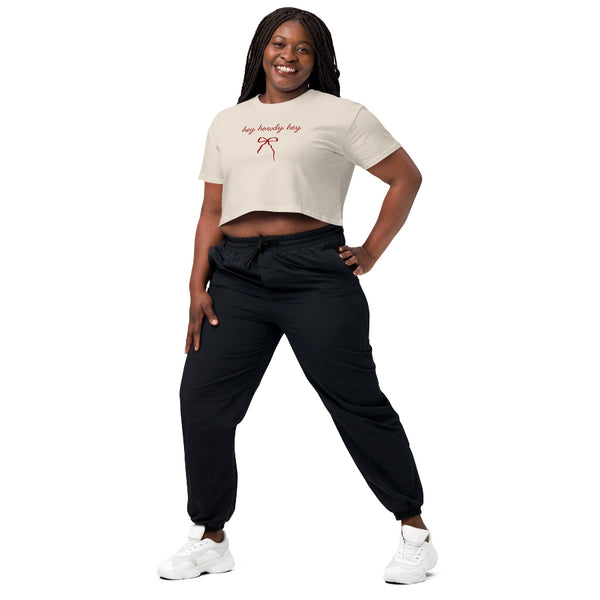 Hey Howdy Hey bow women’s graphic t-shirt with western coquette inspired design
