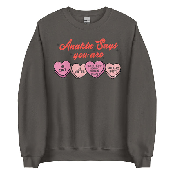 Anakin Says You Are candy hearts Star Wars Valentine sweatshirt