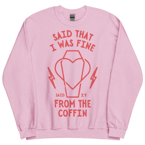 Gracie Abrams lyrics sweatshirt Said that I was fine said it from the coffin That's So True the secret of us deluxe music top shirt in Pink