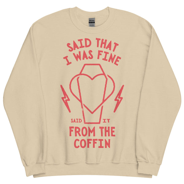 Gracie Abrams lyrics sweatshirt Said that I was fine said it from the coffin That's So True the secret of us deluxe music top shirt in cream beige brown with red design