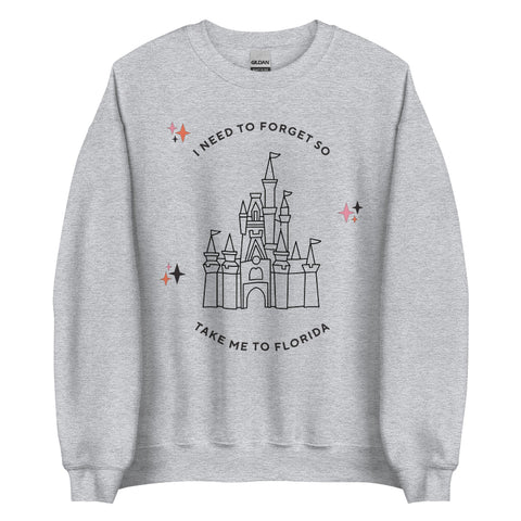 I need to forget so take me to florida FLORIDA!!! taylor swift the tortured poets department shirt graphic tee TTPD magic kingdom castle cinderella castle stars music lyrics the eras tour outfit Disney Swiftie Shirt sweatshirt sweater jumper pullover hoodie top matching girls women