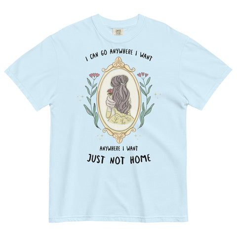 Disney Taylor Swift Shirt Princess Belle Beauty and the Beast I can go anywhere I want anywhere I want just not home Eras Tour Folklore mashup music lyrics disneyland disney world outfit costume cosplay disney bound