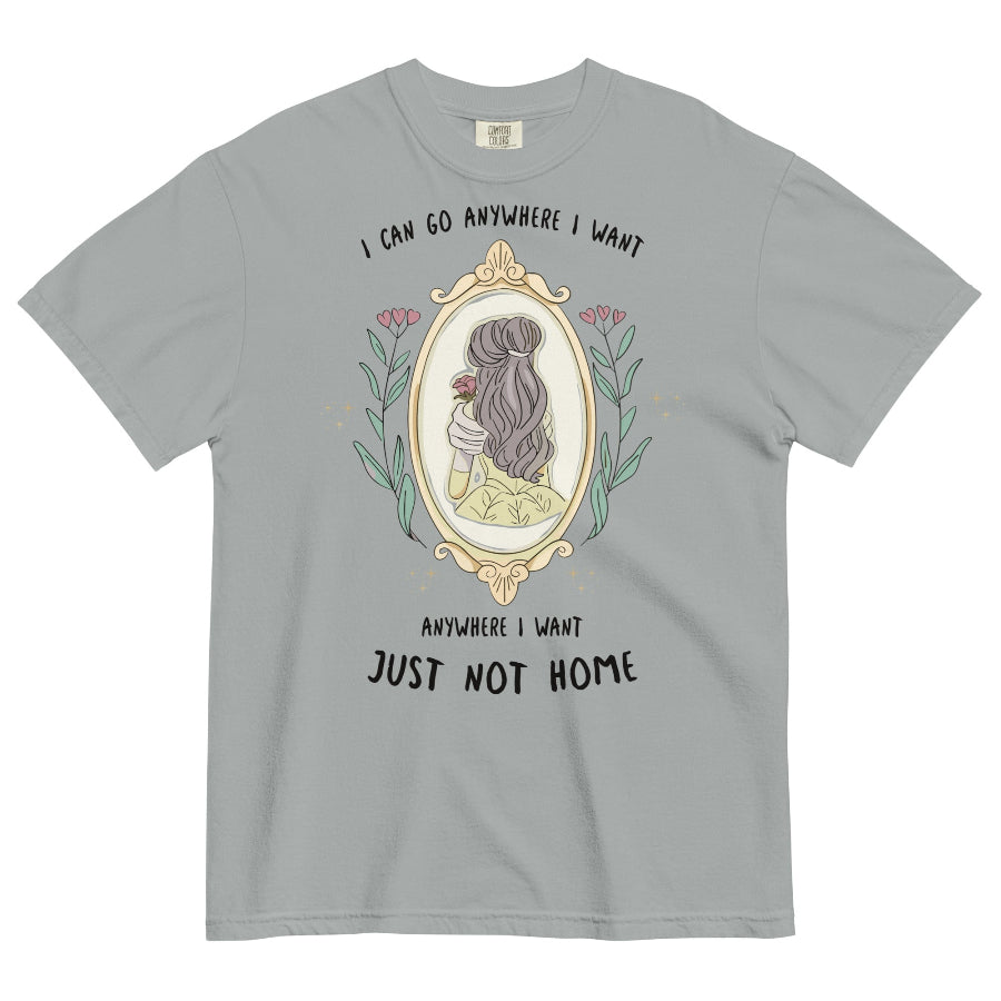 Disney Taylor Swift Shirt Princess Belle Beauty and the Beast I can go anywhere I want anywhere I want just not home Eras Tour Folklore mashup music lyrics disneyland disney world outfit costume cosplay disney bound