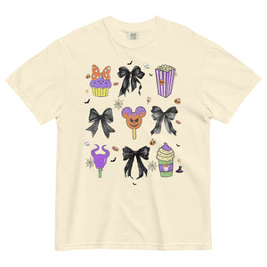 coquette disney parks halloween treats comfort colors shirt popcorn mickey cupcake meleficent starbucks green purple bow bat oogie boogie bash mickeys not so scary party disneyland disneyworld