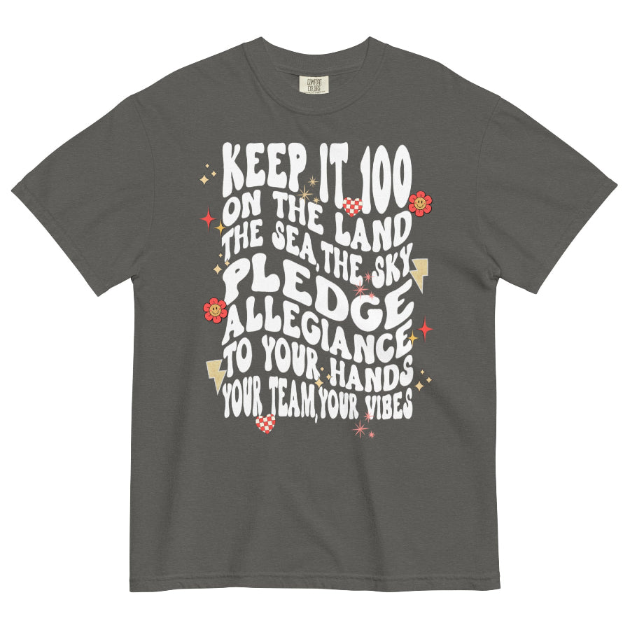 ‘Keep It 100 on the Land the Sea the Sky’ 3 inch durable vinyl sticker, Swiftie-inspired lyric design with coastal aesthetic, perfect for laptops or water bottles. the eras tour documentary listening party movie taylor swift gift keep it 100 the fate of ophelia tayvis taylor travis comfort colors shirt graphic tee outfit t-shirt top matching costume cosplay