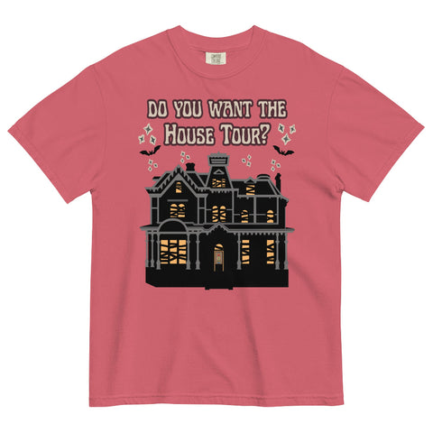 Do You Want the House Tour Comfort Colors shirt, Stranger Things and Sabrina Carpenter mashup, haunted house graphic inspired by Djo arrest moment, vintage unisex tee.