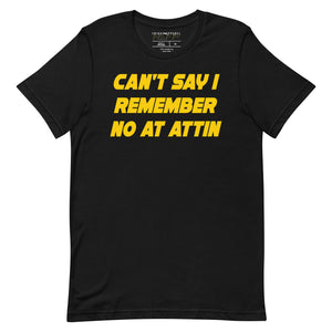 Can't say I remember no At Attin star wars shirt graphic tee black with yellow design unisex cotton galaxys edge cosplay jude law space pirate