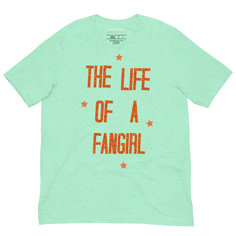 the life of a showgirl shirt taylor swift TS12 music album fangirl mint orange sparkly glitter star wars avengers books reading swiftie graphic tee disneyland costume cosplay