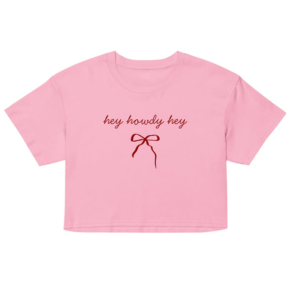 Hey Howdy Hey bow women’s graphic t-shirt with western coquette inspired design