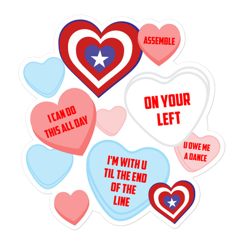 Cap's Candy Hearts Sticker