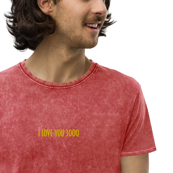 I Love You 3000 Embroidered Acid Wash Shirt