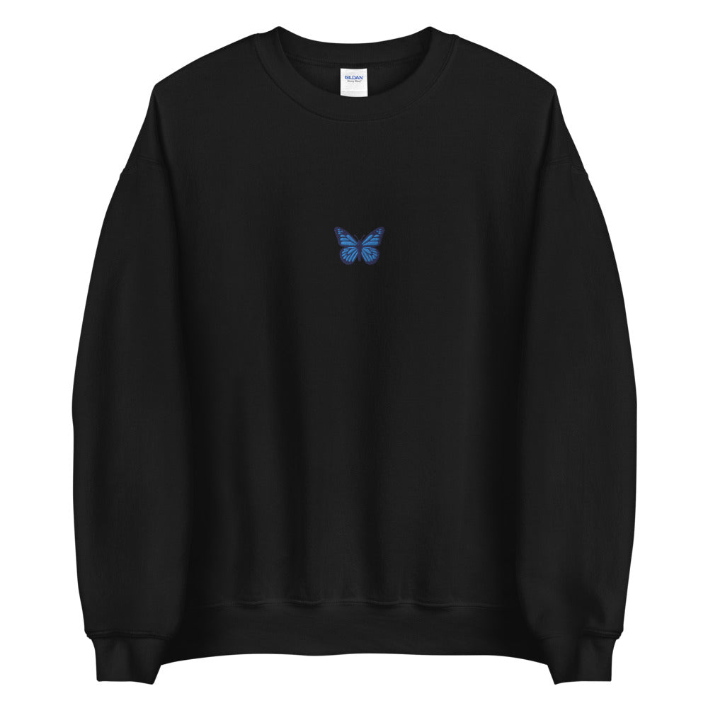Blue Butterfly Embroidered Sweater