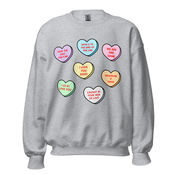 Superhero Candy Hearts Sweatshirt