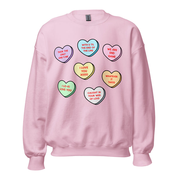 Superhero Candy Hearts Sweatshirt