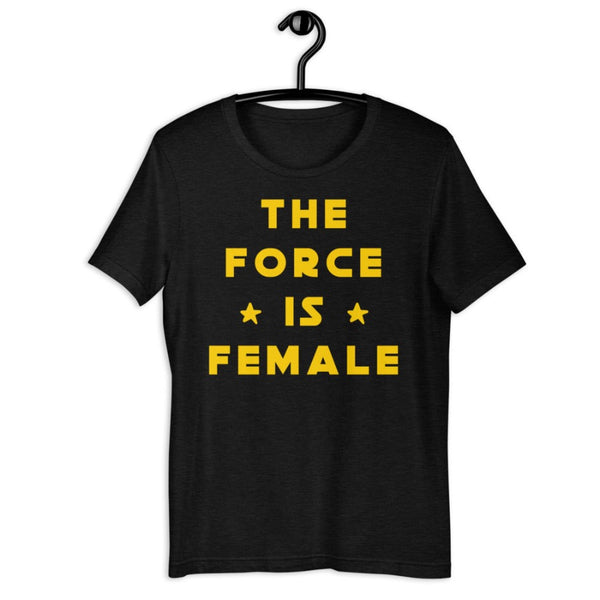 The Original The Force Is Female Star Wars inspired t-shirt. Comfy, unisex fit for men and women. Pink and red, black and yellow, black and gold, grey and black, white and black. DTG printed. Size inclusive XS-4XL. Worldwide shipping.