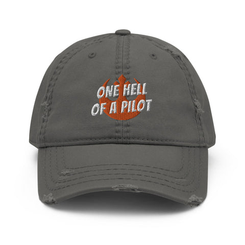 Poe Dameron Hat One Hell of a Pilot Star Wars Baseball Cap Headwear Accessories Oscar Isaac Finn John Boyega Outfit Cosplay Galaxy's Edge Disneyland Disney World Hollywood Studios Gift Trip Black Red Orange Gray Embroidery Distressed Vintage