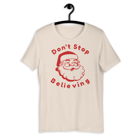Vintage Don't Stop Believing Santa Shirt